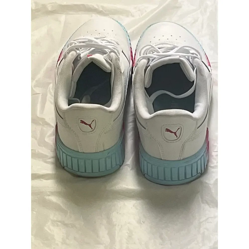 Big Kid's Puma Carina 2.0 Fade Jr White/Pink/Blue - size 7 - 390472-01 With Box